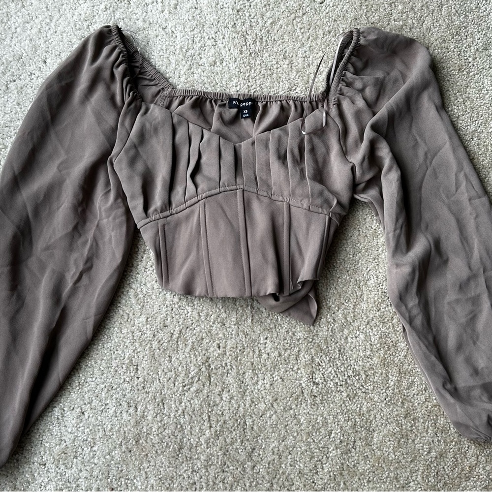 Blu Pepper Taupe Women's Blouse